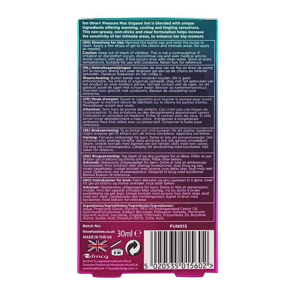 Fun Time Orgasm Gel, 30ml