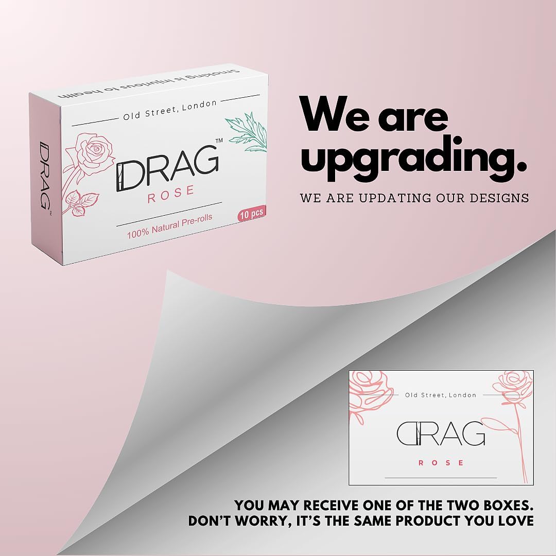 10 Floral pre-Rolled Smokes - Drag - Rose 100% Organic, sourced from The Alpine Forests of The Himalayas Herbal Cigarette