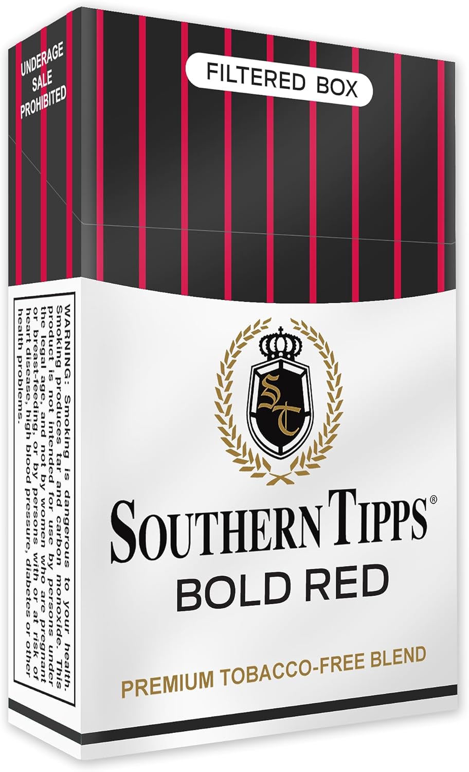 SOUTHERN TIPPS Bold RED Herbal Cigarettes Pack (20 Sticks) Tobacco & Nicotine-Free Bold Flavor, Smooth Satisfying Alternative Premium Herbal Blend for Realistic Smoking Experience Pack of 1