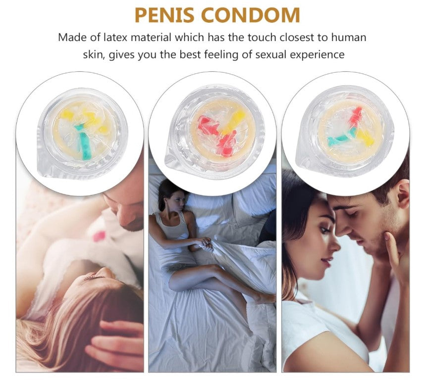 GALPADA 24pcs Colorful Flower Condoms Safe Sleeve Adult Sex Life Supplies Ultra- Thin Health Products Gifts (Small Flower)