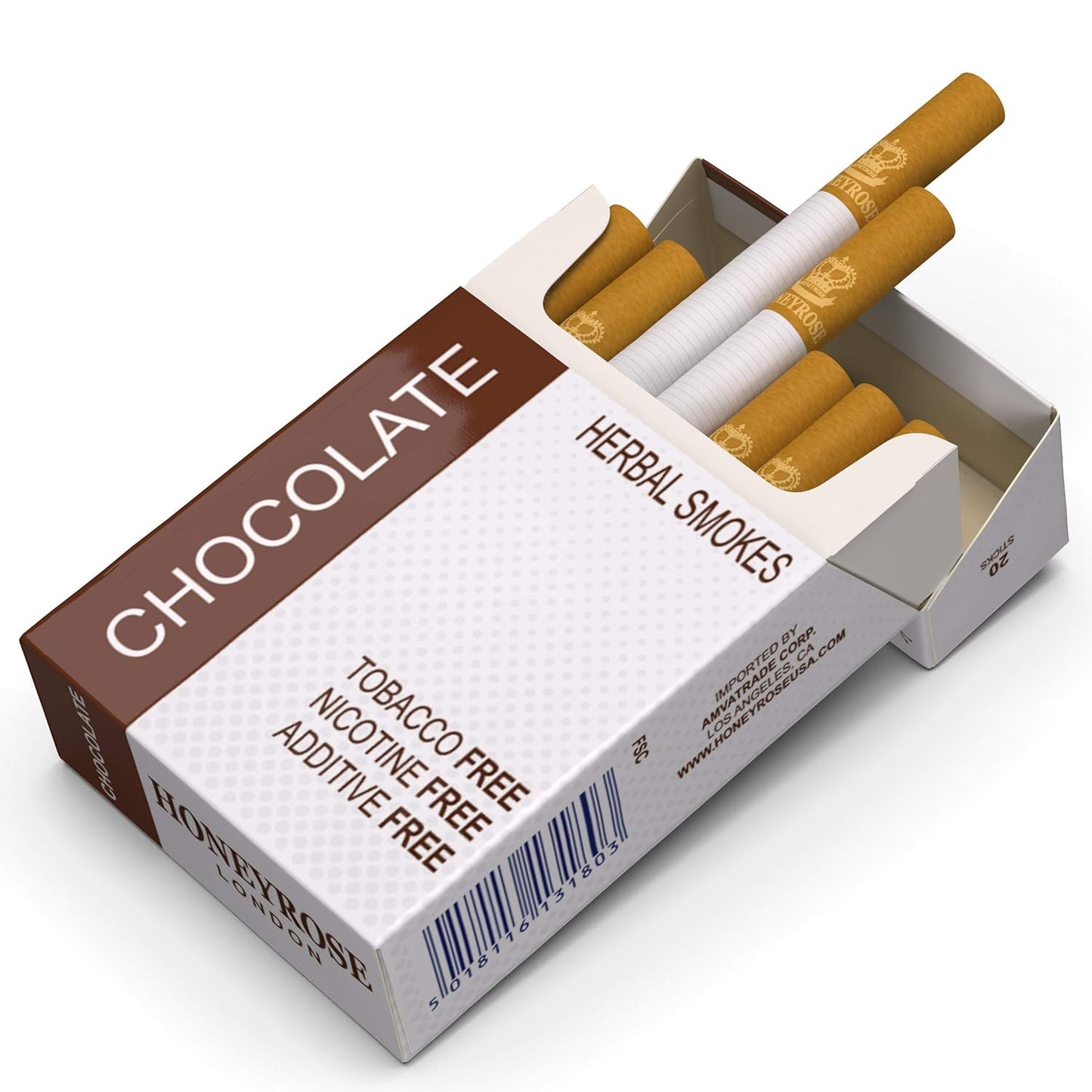Honeyrose STRAWBERRY & CHOCOLATE Herbal Cigarette - Tobacco & Nicotine FREE, Prop Cigarettes, Herbal Smokes, Quit Smoking, All Natural, Made in England