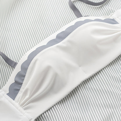 New For Women Gray Bra Sets Half Cup One-Piece Straps Bow Cotton Panties Push Up Underwear  Lingerie Sets