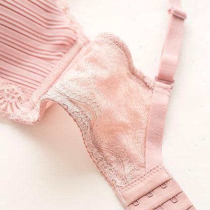 New For Women Lace Trim Half Cup Straps Bow Bralette Panties Wireless Underwear  Lingerie Push Up Bra Sets