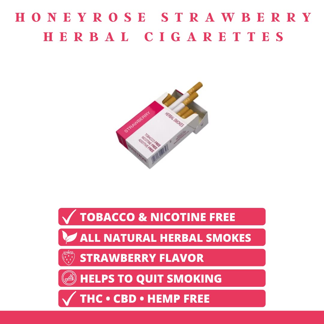 Honeyrose STRAWBERRY & CHOCOLATE Herbal Cigarette - Tobacco & Nicotine FREE, Prop Cigarettes, Herbal Smokes, Quit Smoking, All Natural, Made in England