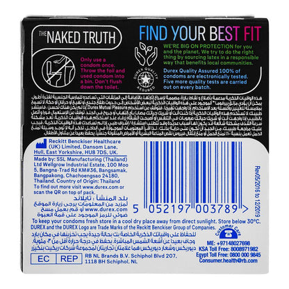 Durex Mutual Pleasure Condom, 3-Pack