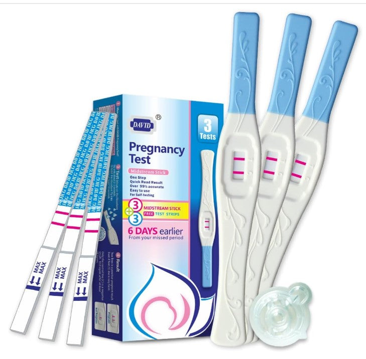DAVID Pregnancy Test Early Detection HCG Test for Fertility Women, Over 99% Accurate and Reliable Results, Pruebas De Embarazo 6 Days Before Missed Period 6 Count