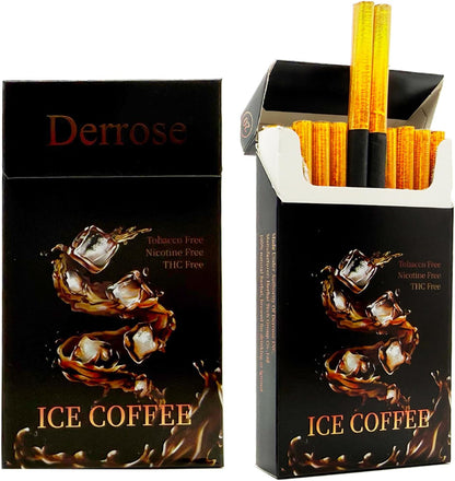 Derrose?Ice Coffee Flavor Herbal Sticks,Herbal Cigarettes,Nicotine Free and Tobacco Free,Help Stop Smoking,Better Effect When Used with Nicotine Patches,Smoking Cessation Products 1 Packs-20 Sticks