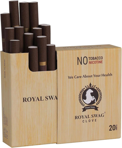 ROYAL SWAG Ayurvedic Herbal Cigarettes 100% Tobacco & Nicotine Free Clove Flavoured 1 Packs-20 Sticks