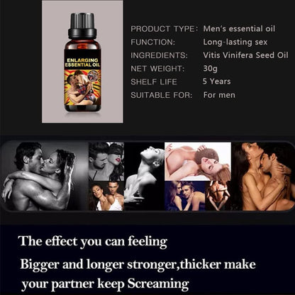 Men Massage Oil for Sex Sexual Enhancement Oil Longer Thicker Penis Energy Massage Essential Oil Sex Men Energy for Care Delay Performance Boost Strength