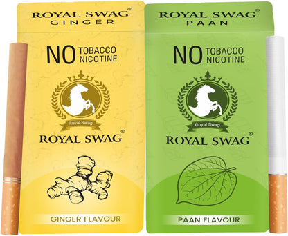 ROYAL SWAG Natural Herbal Ginger, PAAN Flavour 1 Packs-20 Sticks Ayurvedic Herbs Clove, Tulsi, and More Additives and Chemicals 100% Tobacco-Free and Nicotine-Free