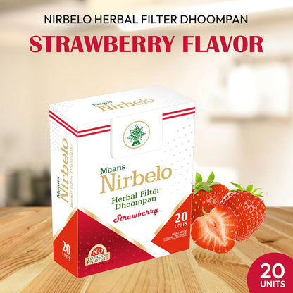 Herbal Filter Dhoompan, Tobacco and Nicotine Free, Nature's Alternative, 40 pieces, Pack of 2, Strawberry Flavor