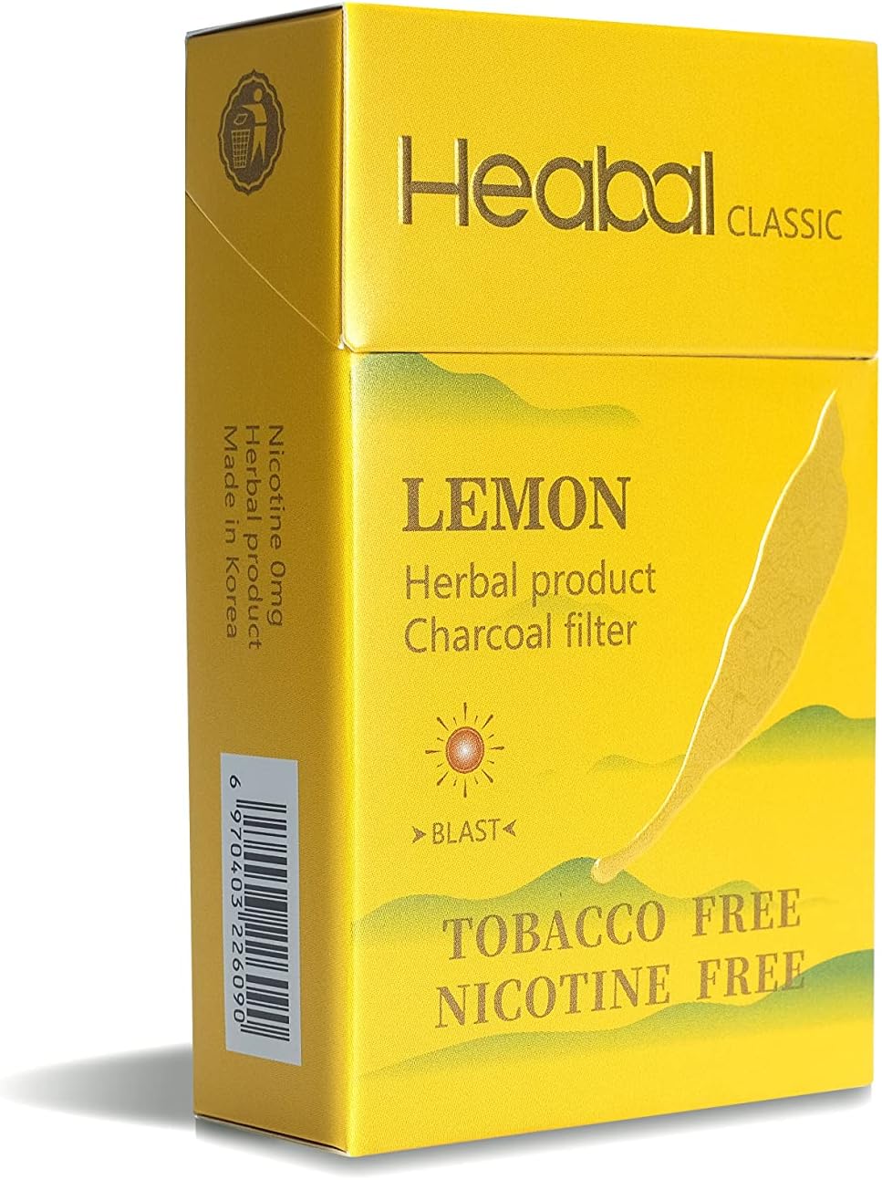 HEABAL Herbal Cigarettes - Nicotine Free & Tobacco Free 1 Packs-20 Sticks (Lemon)