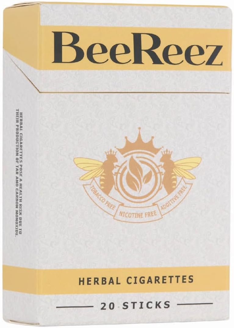 BeeReez Herbal Cigarettes -Tobacco & Nicotine Free - Made in USA.1 Packs-20 Sticks
