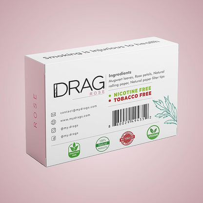 10 Floral pre-Rolled Smokes - Drag - Rose 100% Organic, sourced from The Alpine Forests of The Himalayas Herbal Cigarette