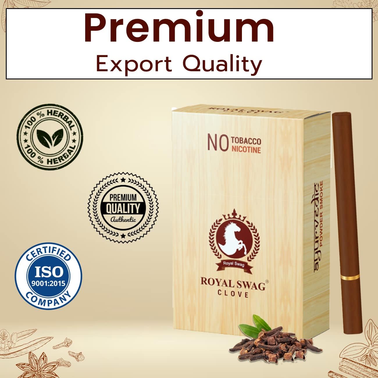 OYAL SWAG Herbal Cigarettes Clove 1 Packs-20 Sticks 100% Tobacco-Free and Nicotine-Free