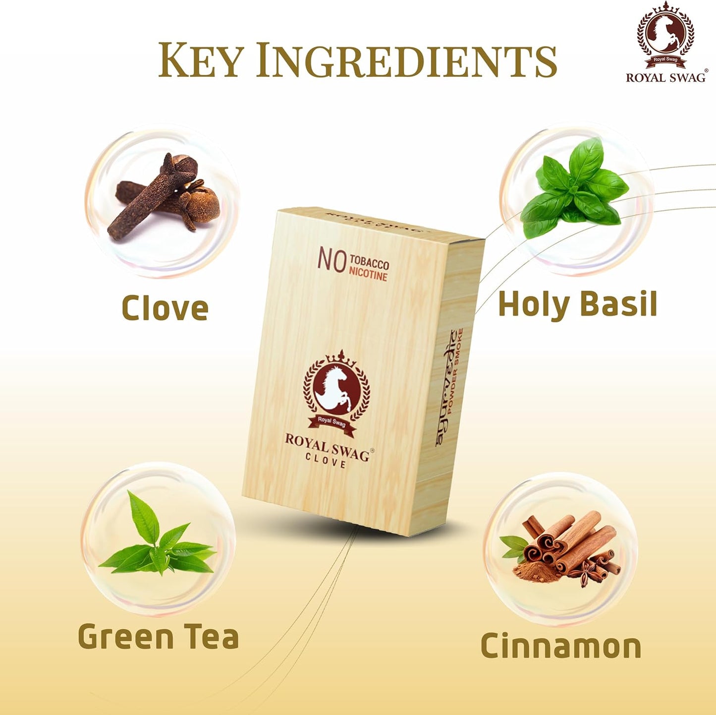 ROYAL SWAG Ayurvedic Herbal Cigarettes 100% Tobacco & Nicotine Free Clove Flavoured 1 Packs-20 Sticks