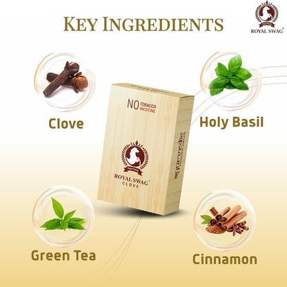 ROYAL SWAG Ayurvedic Herbal Cigarettes 100% Tobacco & Nicotine Free Clove Flavoured 1 Packs-20 Sticks