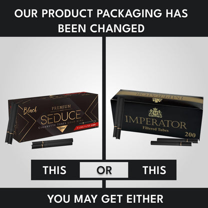 Imperator - King Size Full 24 mm Filter Cigarette Tubes Black Gold Ring (15% Longer Tube Than Others Brands)1 Packs-20 Sticks