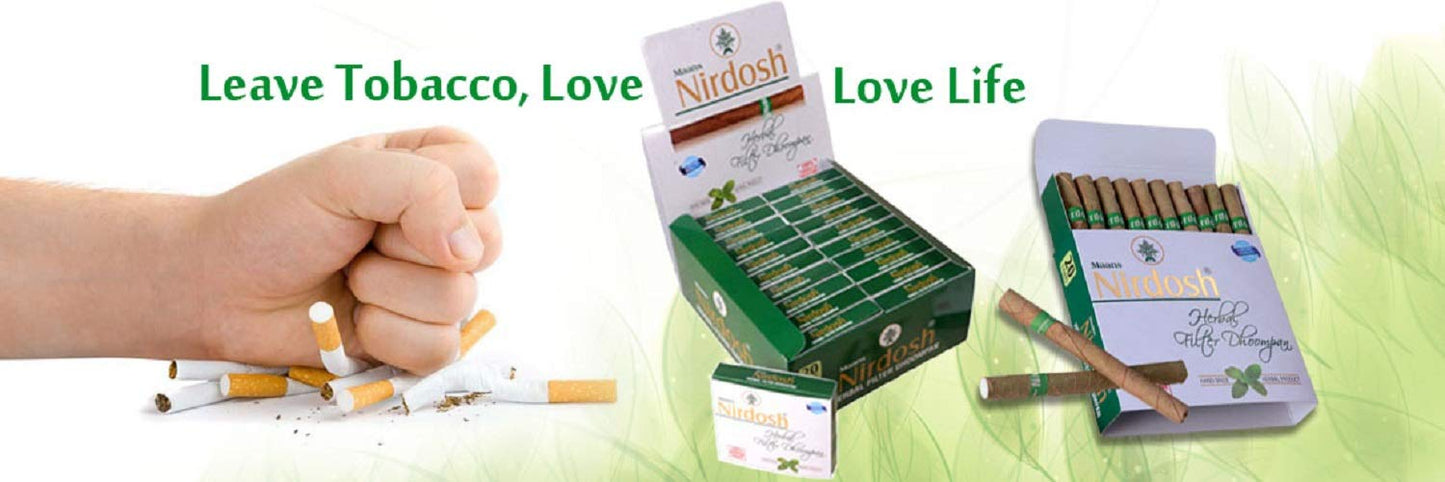 New Nirdosh Tobacco Free Herbal Cigarettes No Nicotine No Tobacco 1 Packs-20 Sticks