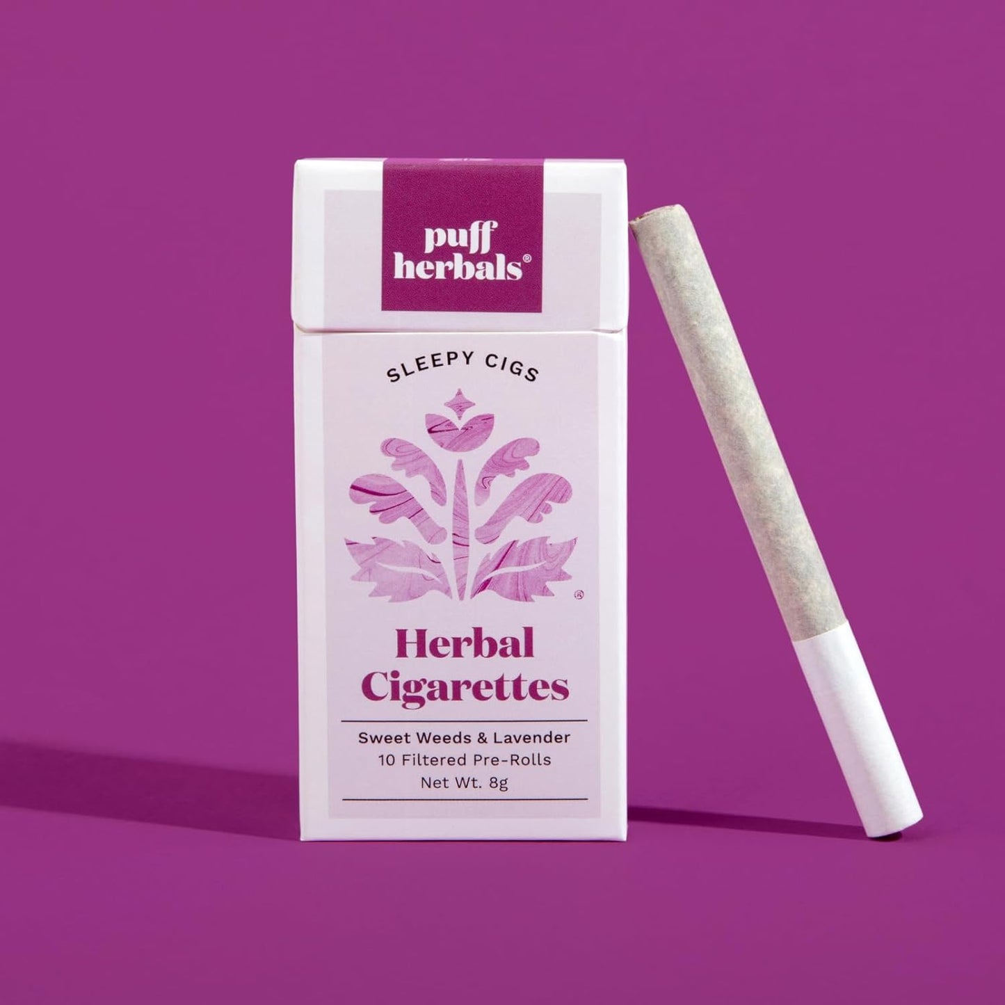 Puff Herbals Sleepy Herbal Cigarettes Tobacco-Free, Nicotine-Free Smoking Alternative Supports Sleep, Relaxation, and Wind-Down Rituals with Lavender, Mugwort, and Mullein