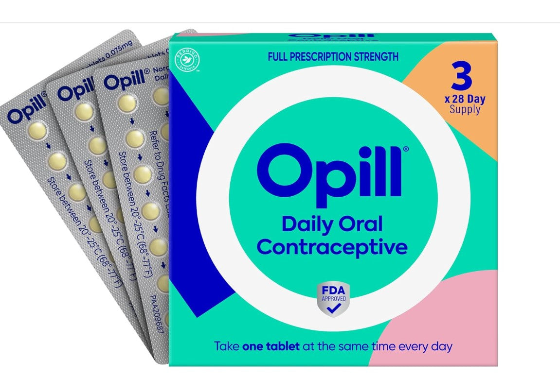 Opill, Daily Birth Control Pills, Over-The-Counter Progestin-Only Oral Contraceptive, FDA-Approved & Estrogen-Free, 84 Count