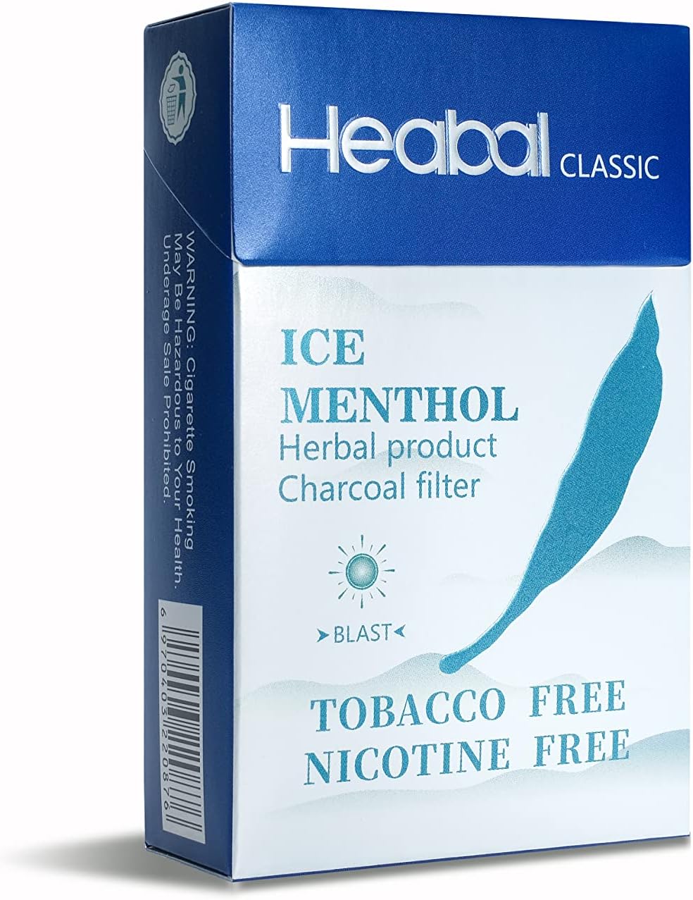 HEABAL Herbal Cigarettes - Nicotine Free & Tobacco Free 1 Packs-20 Sticks (Ice Menthol)