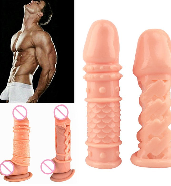 Wolf Teeth Set Two Piece Male Penis Extension Set Sex Condom Masturbator