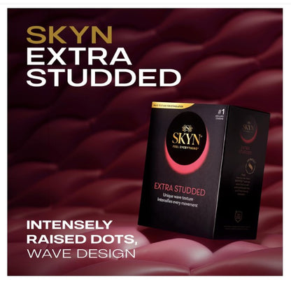 SKYN Extra Studded, 22 Count, Lubricated Latex-Free Condoms, Unique Texture Intensifies Every Moment