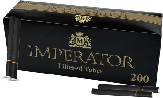 Imperator - King Size Full 24 mm Filter Cigarette Tubes Black Gold Ring (15% Longer Tube Than Others Brands)1 Packs-20 Sticks