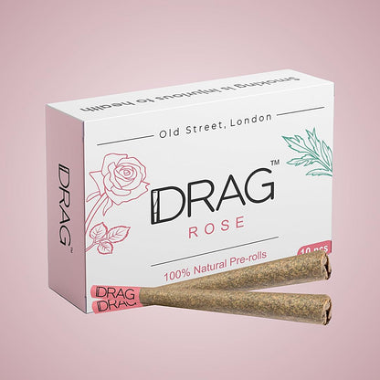 10 Floral pre-Rolled Smokes - Drag - Rose 100% Organic, sourced from The Alpine Forests of The Himalayas Herbal Cigarette