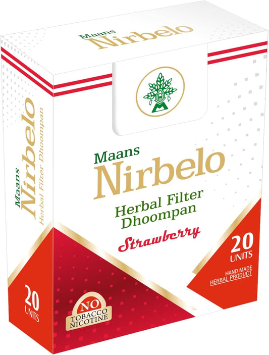 Herbal Filter Dhoompan, Tobacco and Nicotine Free, Nature's Alternative, 40 pieces, Pack of 2, Strawberry Flavor