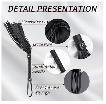 Sex Whip,BDSM Spank Bottom Fetishism Sexual Abuse Porn Whip for Adult Couples Games,Sex Toy Suitable for Role Play Bed Bondage Restraints Games