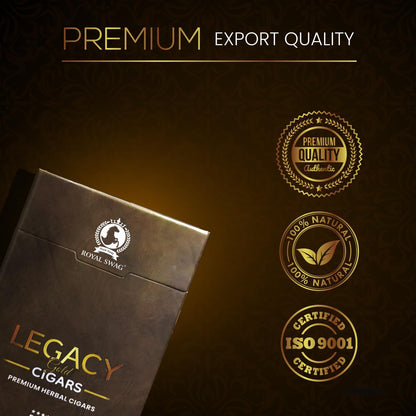 ROYAL SWAG Premium Herbal Cigars Full Size 95.0 mm with Corn Husk Filter 100% Tobacco Free and Nicotine 20 Sticks) Organic and Natural, Packed Alternatively Made in India