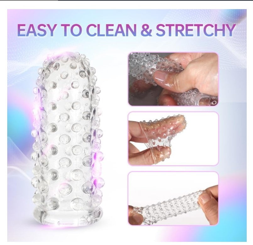2pcs Finger Condoms Female Sex Toys, Finger Vibrator G-Spot Stimulator Anal Sex Toys, BDSM Sex Novelties Adult Sex Toys & Games, Her Pleasure Finger Condom for Lesbian Sex Toy