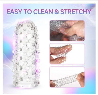 2pcs Finger Condoms Female Sex Toys, Finger Vibrator G-Spot Stimulator Anal Sex Toys, BDSM Sex Novelties Adult Sex Toys & Games, Her Pleasure Finger Condom for Lesbian Sex Toy