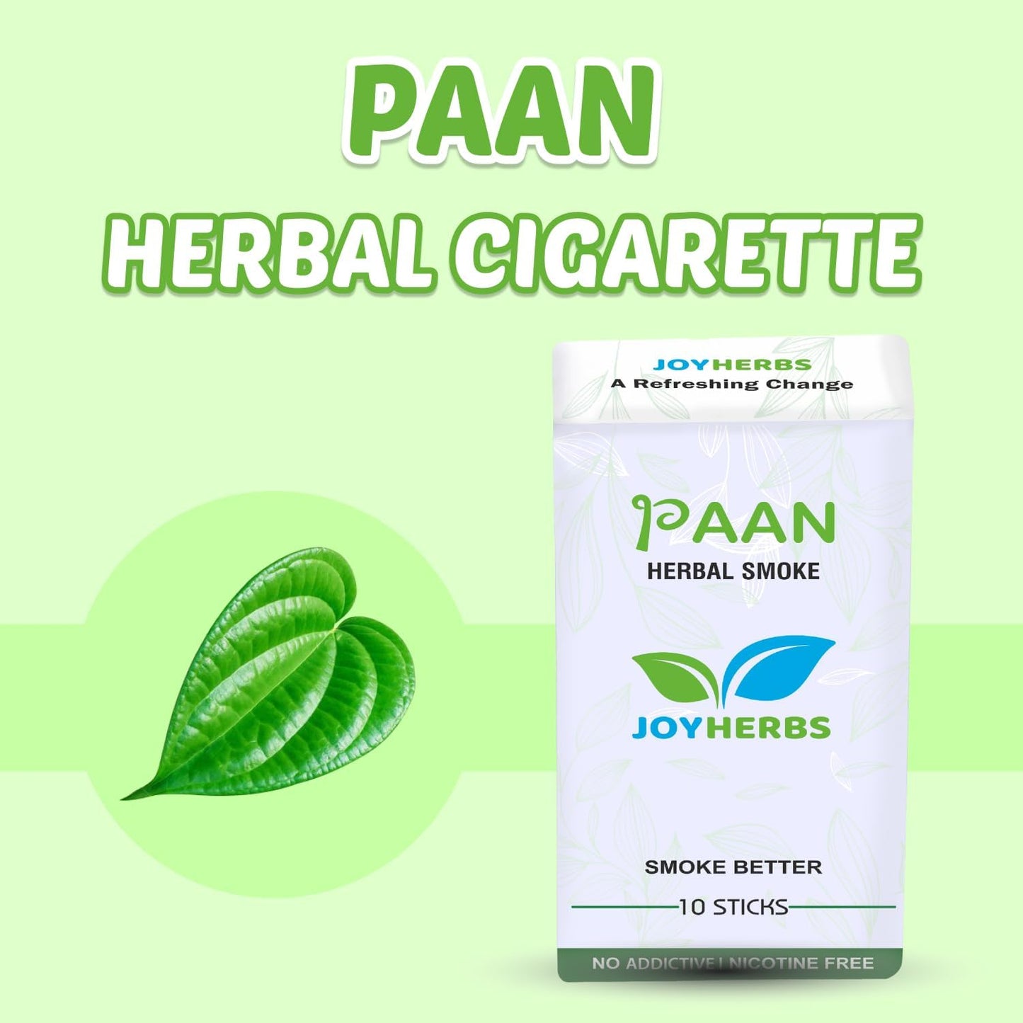 Herbal Cigarettes 100% Tobacco Free and Nicotine Free PAAN 1 Packs-20 Sticks Non Addictive