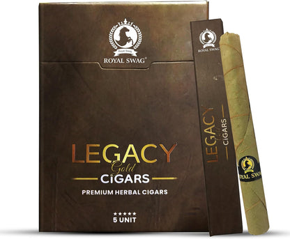 ROYAL SWAG Premium Herbal Cigars Full Size 95.0 mm with Corn Husk Filter 100% Tobacco Free and Nicotine 20 Sticks) Organic and Natural, Packed Alternatively Made in India