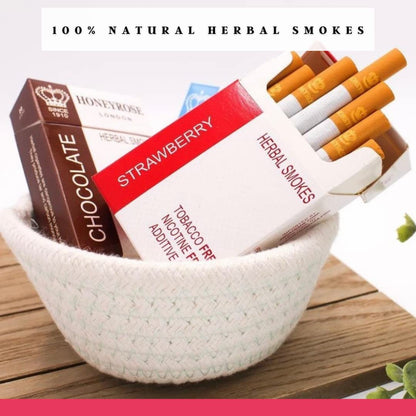 Honeyrose STRAWBERRY & CHOCOLATE Herbal Cigarette - Tobacco & Nicotine FREE, Prop Cigarettes, Herbal Smokes, Quit Smoking, All Natural, Made in England