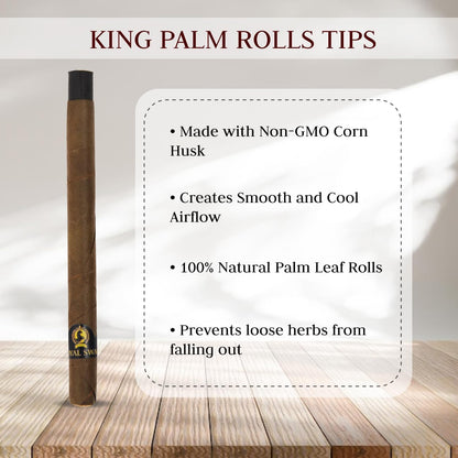 Royal Swag Natural Pre-Rolled Palm Leaf Cone Rolling Papers 25 Pcs King Size Palm Leaf Natural Cones with 1 Filling Stick Corn Husk Filter Preroll Cones 100 mm Length (25 Rolls Total)