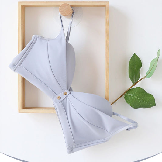 For Women Pink Gray Bra Bralette One-Piece Cotton Panties Bra Sets Trim  Lingerie Sets Wireless Underwear A B