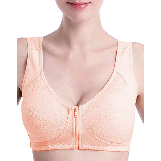 Women's Zipper Front Closure Bra